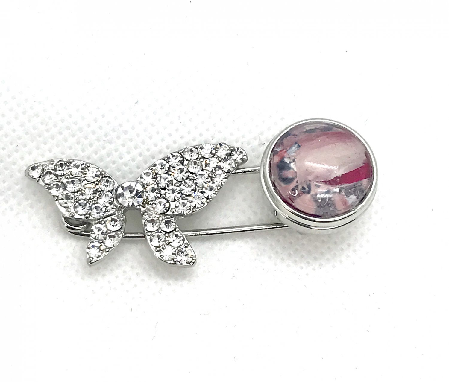 Butterfly Brooch safety Pin handmade 20mm snap gingersnaps