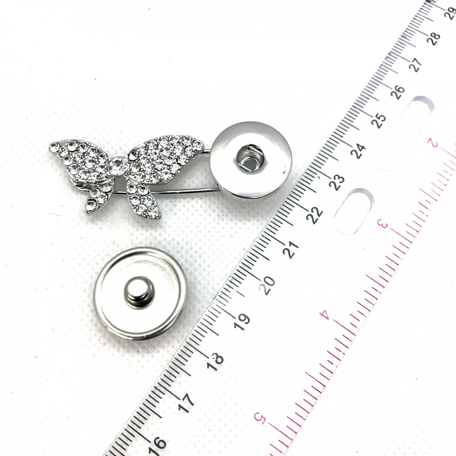 Butterfly Brooch safety Pin handmade 20mm snap gingersnaps