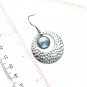 Wide hoop dangle earrings hand painted dome 12mm