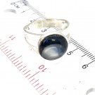 Handmade Ring 14mm hand painted dome Silver plated band adjustable