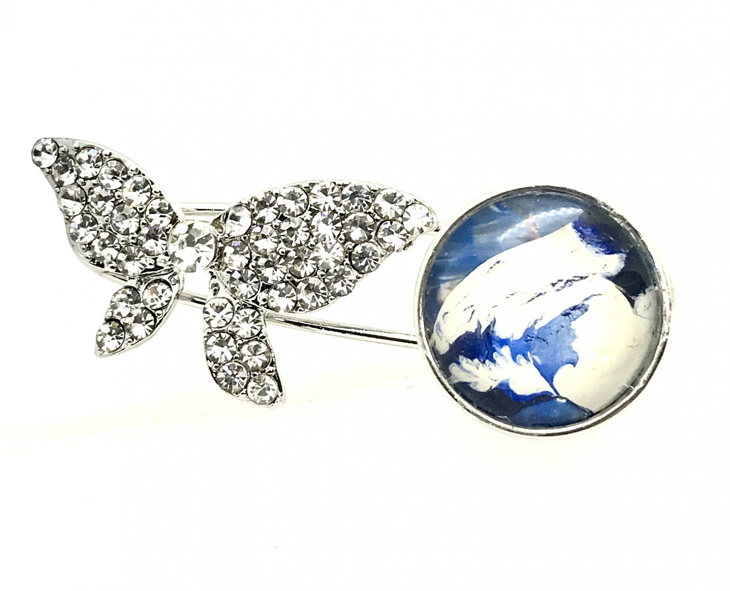 Butterfly Brooch Pin Handmade 20mm snap gingersnaps