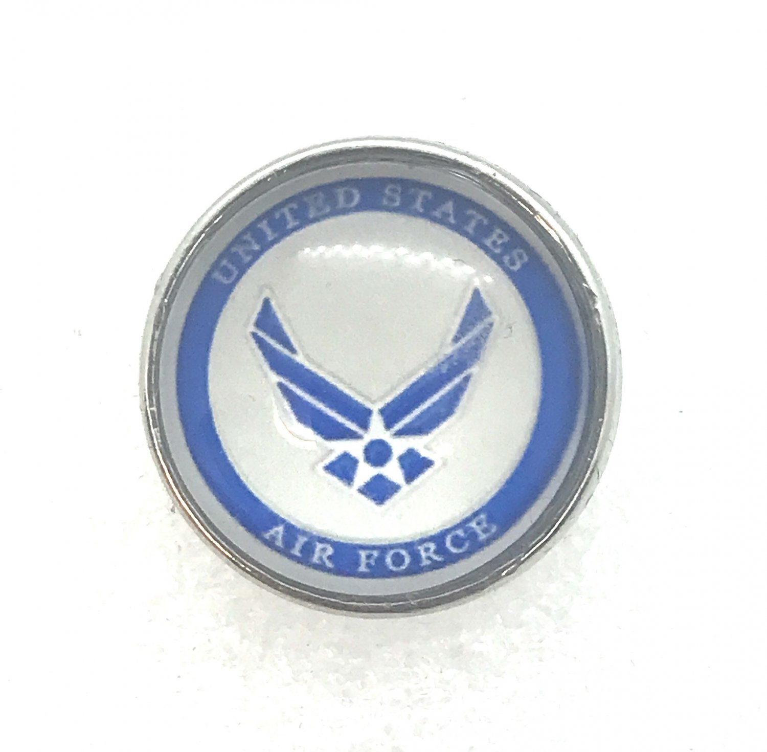 Snap 20mm US AirForce blue silver Patriotic
