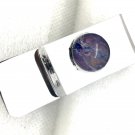 Money clip silver plated with handmade glass dome 16mm