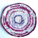 Rag Rug Round  22” diameter handmade bathroom kitchen bedroom mat