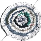 Handmade round crocheted bathroom bedroom or kitchen Rag rug  from repurposed fabrics