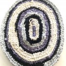 Handmade Oval 21.5x27” crocheted bathroom kitchen Rag rug repurposed fabric
