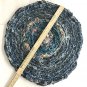 Handmade round crocheted bathroom bedroom  Rag rug  from repurposed  jeans