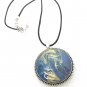 Large Statement Hand Painted round large 40mm pendant on a chain