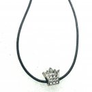 Crown sliding bead pendant on a cord