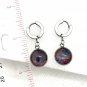 hoop stud earrings with handmade dome 12mm dangle stainless steel