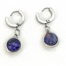 hoop stud earrings with handmade globe domes 12mm  dangle stainless steel