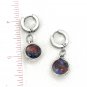 hoop stud earrings with handmade globe domes 12mm dangle stainless steel