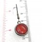 Dangle round earrings hand painted 14mm dome , hooks