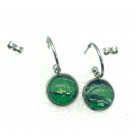 Earrings with handmade dome 12mm and rounded stud handmade