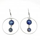 Drop dangle hoop earrings with handmade 2 domes