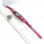 Pink leather braided Bracelet For Snap 18-20mm Handcrafted Valentine’s Gift Fast Shipping