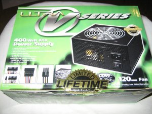 Brand New Sealed Black Ultra V Series 400 Watt ATX Power Supply Lifetime Warranty