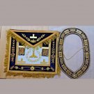 MASONIC GRAND LODGE SENIOr WARDEn APROn with CHAIn COLLAr