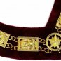 Masonic regalia Shriner sphinx metal chain collar maroon backing