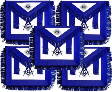 masonic regalia master mason blue apron embroidered 5pcs