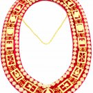 Masonic deluxe royal arch mark master metal chain collar red backing
