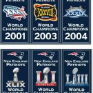 New England Patriots Super Bowl World Champions 14" x 8.5" Banners Embroidered