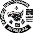 Rock Machine Embroidery Motorcycle Club Patch MC Embroidered Full Back Iron ON
