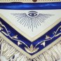 Hand Embroider Masonic Past Master Apron Blue Silk Border Silver Embroidery