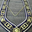 Masonic OES Order of Eastern Star Chain Collar with Rhinestone Purple Golden