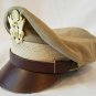 WW2 US Army Aircorps Military Airforce Officers Khaki Crusher Visor Hat Cap Repr