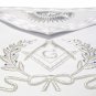 Hand Embroidered Masonic Master Mason Apron White Silver Bullion Wire Made
