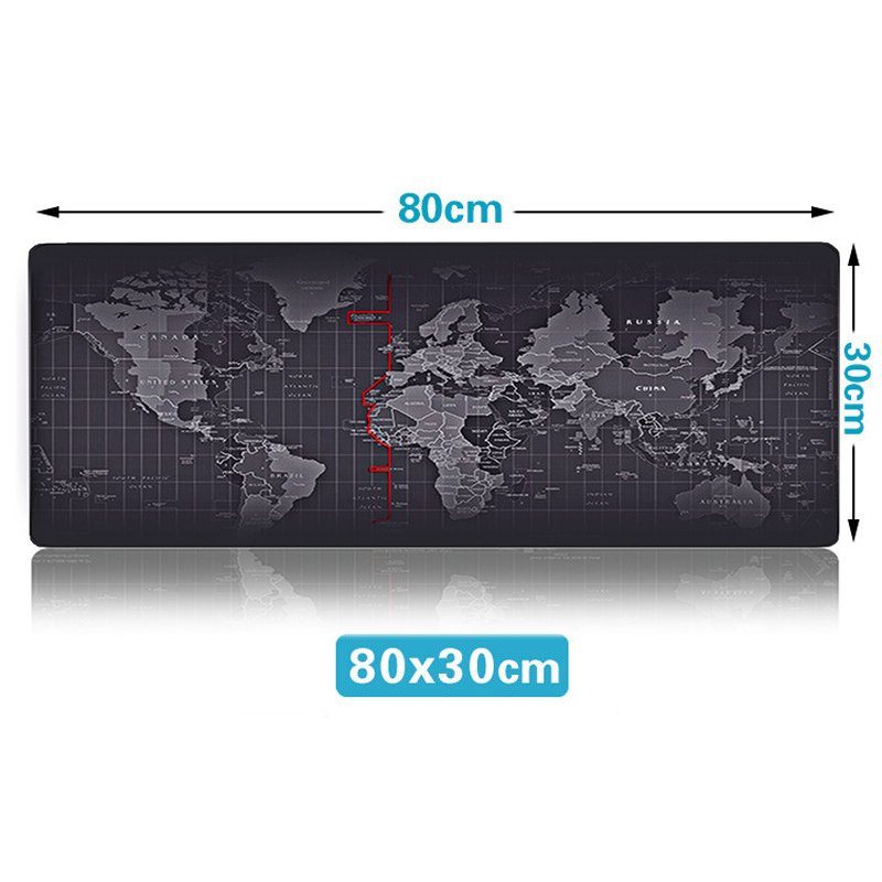 World Map Pattern Mousepad 800x300mm XL Size Computer Mouse Pad Desk Mat