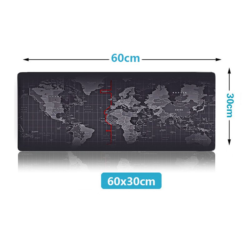 World Map Pattern Mousepad 600x300mm XL Size Computer Mouse Pad Desk Mat