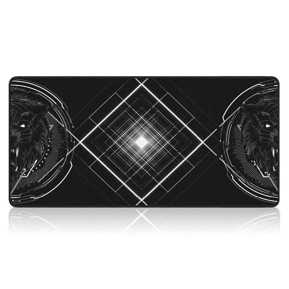 Wolves Geometric Pattern Mouse Pad 800x300mm XL Size Desk Mat