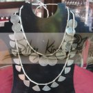 N019 necklace 2 layer with circle&triangle dendants
