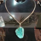 N020 necklace with big turquaise pendant