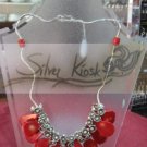 N023 necklace decorate with red stone.