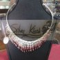 N029 necklace with long silver bead 1/2