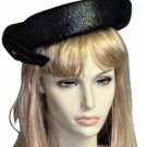 Stunning Black Straw 1950's Hat