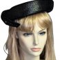 Stunning Black Straw 1950's Hat