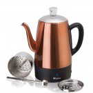 Euro Cuisine PER08 Stainless Steel Percolator, 8 cups