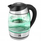 Kalorik Glass Digital Water Kettle with Color Changing LED Lights, Black
