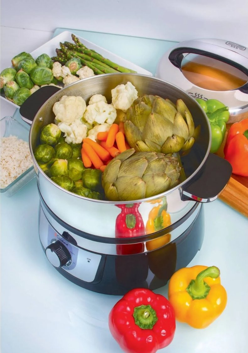 Euro Cuisine Stainless Steel Electric Food Steamer Black