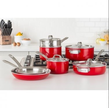 Viking Multi-Ply 2-Ply 11-Piece Red Cookware Set