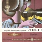 1966 Vintage Zenith Watch French AD jewelry violin lady