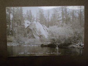VINTAGE POSTCARD B306 SWIMMING HOLE MONO HOT SPRINGS CA RPPC