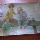 Vintage 1975 Jigsaw Puzzle Milton Bradley Tranquility 4595-3 MB SEALED 1000pc BOYS FISHING