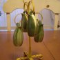 Vintage 4 Corn Salt & Pepper Shakers on Metal Tree Stand Japan Ceramic
