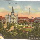 Jackson Square, New Orleans, LA postcard vintage