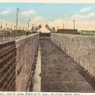 Sabin Lock Empty Sault Ste Marie Michigan vintage postcard